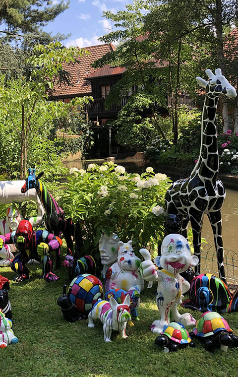 Statue de Jardin Chat en Métal,Décoration de Jardin d'extérieur